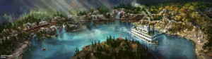 RIVERS OF AMERICA -- As part of an ongoing, planned expansion at the Disneyland Resort in Anaheim, Calif., the Rivers of America at Disneyland Park will receive a brand-new waterfront, just outside the location of the new Star Wars-themed land. The new riverbank will also feature an elevated trestle over which the iconic Disneyland Resort Railroad will travel. (Disney Parks)